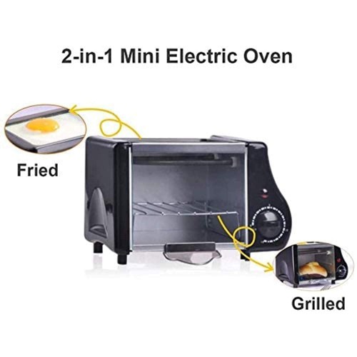 Mini four avec brûleur et gril mini four électrique cuisinière de bureau avec four porte en verre avec poêle de haut en bas poignée de porte en verre mobile minuterie de 15 minutes couleur :
