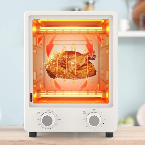 ZilloRiver Friteuse convection compacte de 12 l pour griller cuire toaster déshydrater garder au chaud grille-pain avec plaque de cuisson minuteur 900 W blanc KR-101