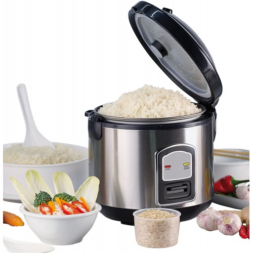 Cuiseur à riz | Capacité 1,8 l | Puissance 700 W | Fonction maintien au chaud | Cuve intérieure | Verre doseur | Cuillère à riz | Cuit-vapeur | Boîtier en aluminium brossé