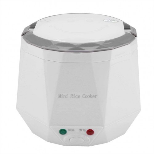 Cuiseur à riz électrique cuiseur vapeur 24 V 140 W 1,3 L pour la cuisson du riz de la bouillie des œufs nutritifs et des plats chauffantsblanc