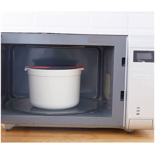 Cuiseur à vapeur rapide pour riz et légumes | Légumes frais et surgelés au micro-ondes en moins de 5 minutes | Parfait pour un dortoir une petite cuisine ou un bureau | Passe au lave-vaisselle passe