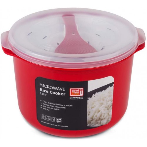 Good 2 Heat Plus 4308 Cuiseur à riz en plastique pour micro-ondes Rouge 2,8 l