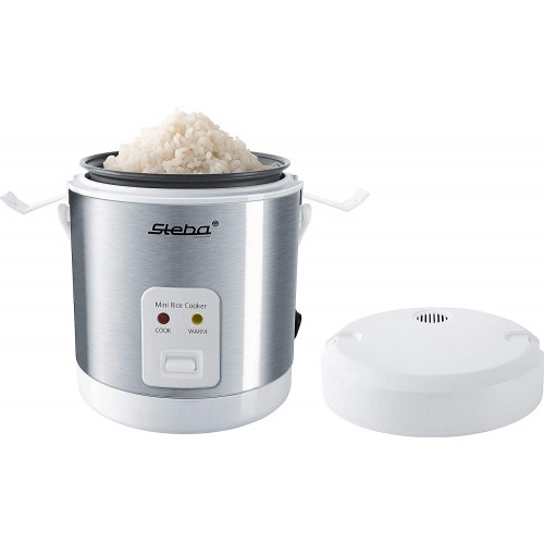 Mini cuiseur à riz RK 4 M Volume 0,9 l Utilisation simple Fonction maintien au chaud Pot intérieur antiadhésif Lampe de contrôle Poignée de transport Cuillère de voyage et gobelet doseur