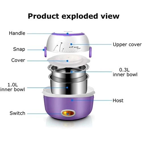 QSMGRBGZ Cuiseur À Riz 1.3L 200W 220V Steamer Intelligent Mini Multi-cuisinière à mesurer des Tasses œufs pour Cuire la Vapeur Riz Chaud Soupe,Noir