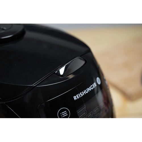 Reishunger Mini Auto Cuiseur a Riz Japonais et Cuiseur Vapeur Noir avec la Fonction de Maintien au Chaud et Bol en Céramique dont Cuillère et Tasse à Mesurer – Pour 1-3 personnes…