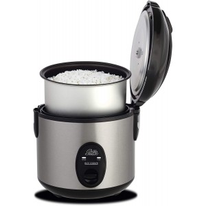 Solis Compact Rice Cooker 821 Cuiseur Riz Électrique Avec revêtement Antiadhésif 4 Portions Acier Inoxydable