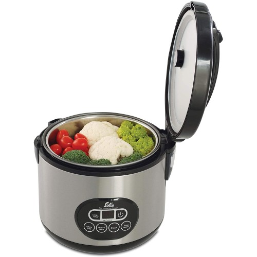 Solis Rice Cooker Duo Programm 817 Cuiseur Riz Cuiseur Vapeur Convient également aux légumes et à la viande 500W 1.2L