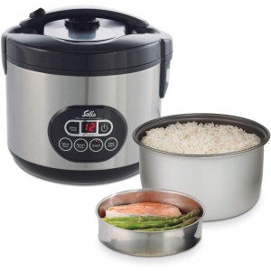 Solis Rice Cooker Duo Programm 817 Cuiseur Riz Cuiseur Vapeur Convient également aux légumes et à la viande 500W 1.2L