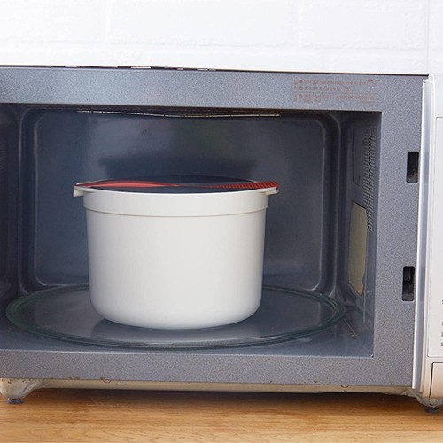 thorityau Cuiseur à riz pour micro-ondes – 2 L – Cuiseur vapeur multifonction avec couvercle passoire et cuillère à riz pour la cuisine à la maison