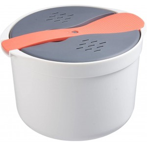 thorityau Cuiseur à riz pour micro-ondes – 2 L – Cuiseur vapeur multifonction avec couvercle passoire et cuillère à riz pour la cuisine à la maison