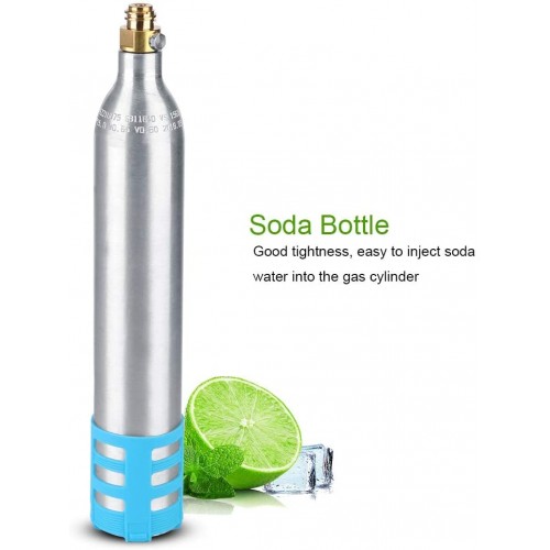 Cylindre de soda de rechange bouteille de soda de 0,6 L machine à soda pour usine d'eau gazeuseManchon en silicone bleu