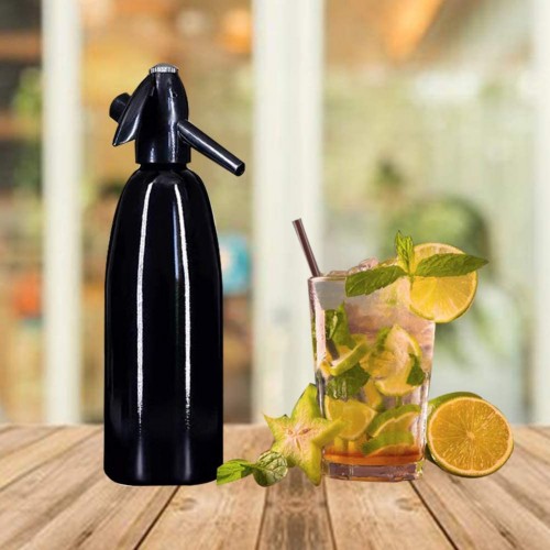 DYJD Soda Siphon Maker Bouteille de Seltzer portable Eau gazeuse maison Machine à boissons pétillantes 1 L Noir