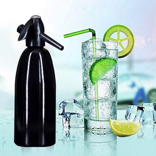 DYJD Soda Siphon Maker Bouteille de Seltzer portable Eau gazeuse maison Machine à boissons pétillantes 1 L Noir
