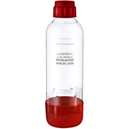 Levivo Bouteille pour appareil à gazéifier l'eau bouteille en plastique incassable pour appareil à gazéifier l'eau avec couvercle et fond en rouge contenu : env. 1L idéal en voyage ou à la maison