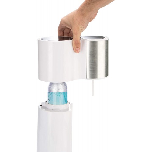 LEVIVO Machine à eau gazeuse pack débutant avec 2 bouteilles de gazéification de 1 l chacune et cylindre de CO2 blanc