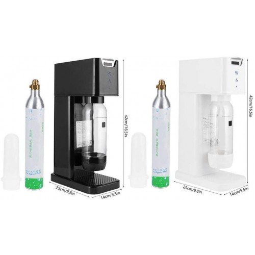 LIDS Machine à eau pétillante avec bouteille réutilisable machine à boissons gazeuses gazeuses gazéifiées gazéifier l'eau potable soda avec cylindre de CO2 universel Noir