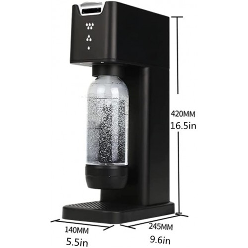 N B Machine à Eau pétillante Soda Maker soulagement Automatique de la Pression Aucune électricité requise lumière de réglage à Trois Vitesses pour carbonateur de Soda Domestique Noir