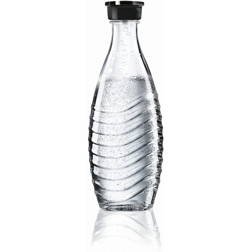 SodaStream CRYSTAL 2.0 Glass Carafe Bubbler pour Eau du Robinet avec Bouteille en Verre allant au Lave-Vaisselle pour Eau Gazeuse inclus 1 cylindre et 1 carafe en verre 0,6l Blanc 22 x 11 x 42 cm