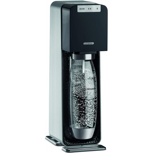 SodaStream Machine à Eau Pétillante et Soda Source Power Fonctionnement Électrique Couleur : Noir Boîtier et Corps en Métal