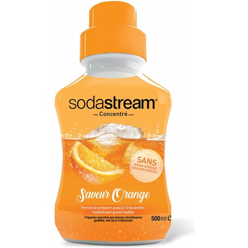 sodastream Pack Machine à Eau Pétillante et Soda 2 en 1 Duo Concentré Saveur Orange – sans Arôme Artificiel et sans Colorant Artificiel – 500 ML