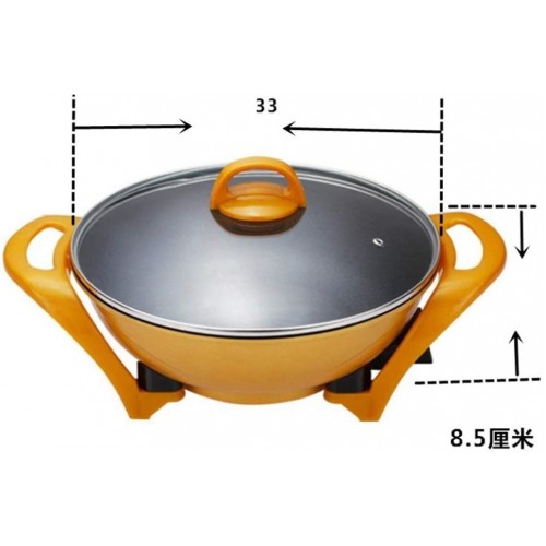 DYXYH Cuisinière électrique multifonction wok électrique Hot Pot for cuire le riz frit nouilles Ragoût soupe poisson cuit à la vapeur Boiled Egg Petit antiadhésif avec couvercle