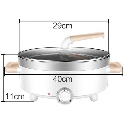 DYXYH Double face électrique Hot Pot avec Diviseur Shaba Shabu non-adhérent multi-fonction électrique Chauffage électrique Cuisinière électrique Wok de cuisine intégrée