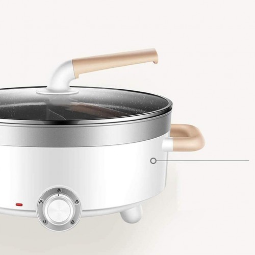 FENXIXI Double face électrique Hot Pot avec Diviseur Shaba Shabu non-adhérent multi-fonction électrique Chauffage électrique Cuisinière électrique Wok de cuisine intégrée