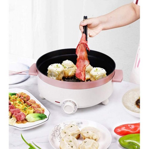 WACLT Cuisinière électrique multifonction wok électrique Hot Pot for cuire le riz frit nouilles Ragoût soupe poisson cuit à la vapeur Boiled Egg Petit antiadhésif avec couvercle