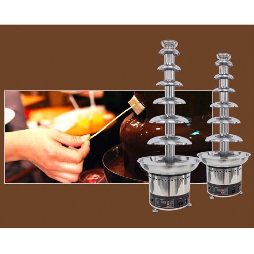 Fontaine de chocolat à sept couches machine commerciale à cascade de chocolat machine à fondue fontaine fondant au chocolat la tour de pulvérisation convient aux grands mariages