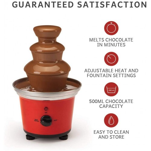Global Gourmet Fondue à chocolat belge Grande capacité de 500 ml Machine électrique à 3 étages avec base de pot à fondre chaude 2 réglages réglables et fonction de maintien au chaud