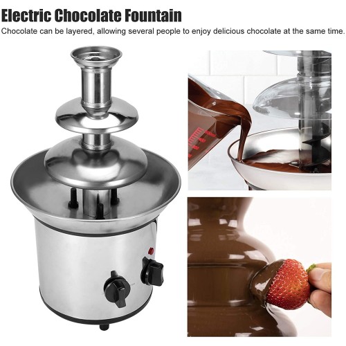 Machine à fondue au chocolat durable non toxique facile à nettoyer fontaines à chocolat à 3 niveaux fontaines à chocolat restaurants cafés pour la maison rose