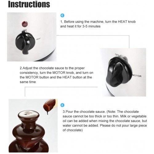 Machine à fondue au chocolat durable non toxique Fontaines à chocolat à 3 niveaux Fontaines à chocolat antirouille pour les cafés des maisonsrose