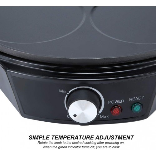 Crêpière électrique antiadhésive plaque de cuisson électrique à contrôle de thermostat outil de cuisine multifonctionnel pour accessoire de cuisson à la maison