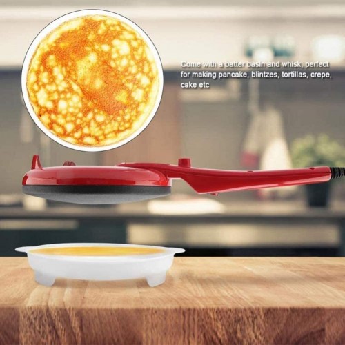 Crêpière électrique Pizza Pancake machine antiadhésifs crêpière multifonctions gâteau machine de cuisson Pan Outils de cuisine Cuisine Ménage Blanc Color : Red
