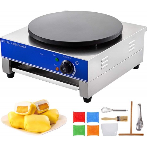VEVOR 220V 3KW Machine à Crêpe Commerciale Crêpière Electrique Pour Crêpes Omelette et Pains Plats