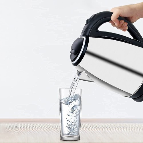 Bouilloire électrique 1,8 litre Chauffe-eau 1 500 W Théière chauffante Protection contre la surchauffe Acier inoxydable Sans BPA