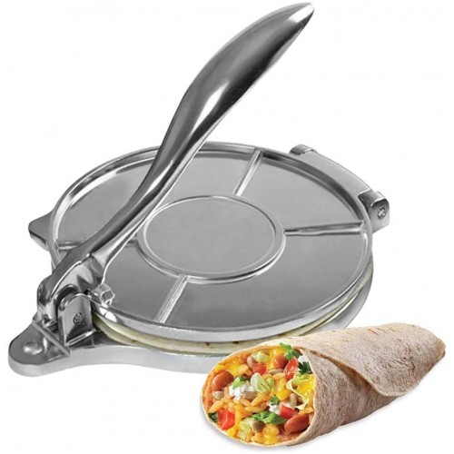 Rvest Presse Tortilla en Fonte avec,Machine A Tacos Tortilla Roti Maker,Machine De Presse À Pâte De Maïs Pliable en Aluminium Tortilla Maker