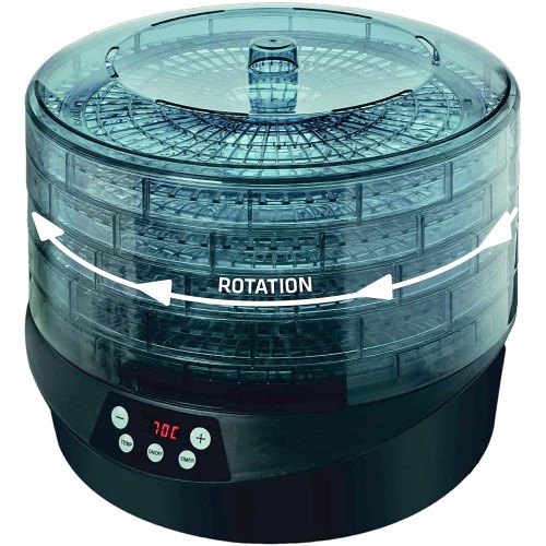 Maxxo RotoDry+ Déshydrateur alimentaire rotatif Machine électrique déshydrateur 5 Plateaux 500W Système de rotation pas besoin de changer les plateaux
