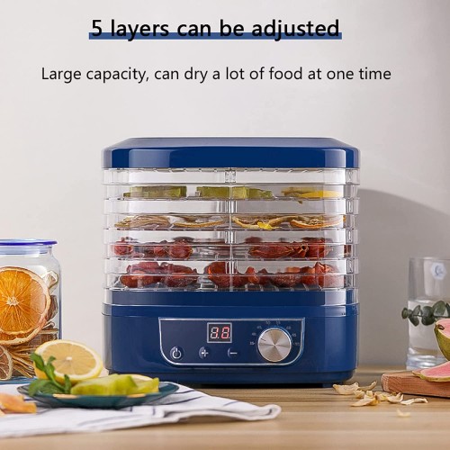 Sécheuse de Nourriture déshydrateur Machine de dessiccateur de Nourriture avec contrôle de température réglable sans BPA pour Fruits légumes Viande Herbes graines