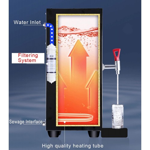 Aocay Distributeur d'eau Chaude Ajustement 40-100℃ Chaudière à Eau Chaude Commerciale avec Filtre Contrôle Intelligent Facile à UtiliserColor:Black,Size:45L