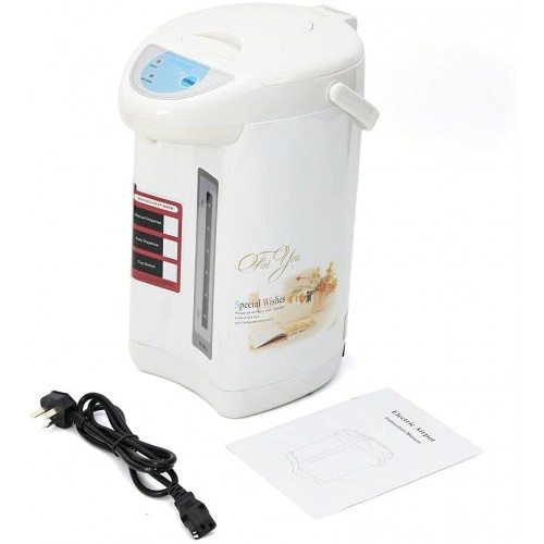 Distributeur d'eau chaude 4 L bouilloire en acier inoxydable 750 W thermos avec commande par bouton distributeur d'eau pour la maison le bureau blanc
