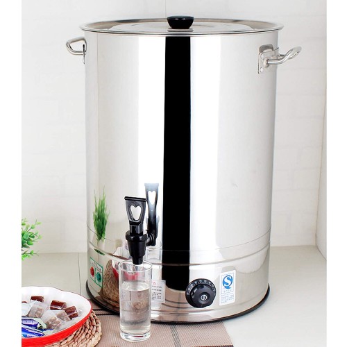 Distributeur d'eau chaude en acier inoxydable à double couche distributeur de café à thé pour urne de restauration distributeur d'eau de chauffage électrique de grande capacité chauffe-vin doux