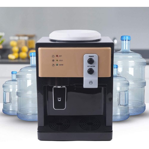 Fetcoi Distributeur d'eau chaude et froide 5 l Pour usage domestique Distributeur d'eau de table 3 niveaux de température Noir 220 V