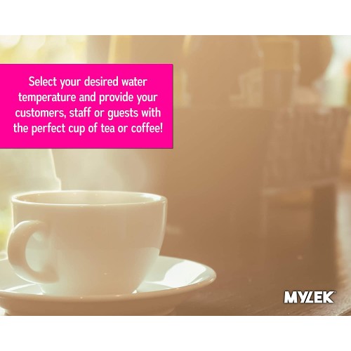 Mylek Urne de restauration numérique 16 L – 66 tasses – Distributeur d'eau en acier inoxydable de qualité supérieure – Café – eau chaude