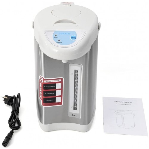 SHZICMY Distributeur d'eau électrique 750 W distributeur d'eau chaude thermos Distributeur d'eau chaude 4 L acier inoxydable plastique commande par touches gris