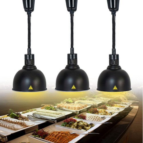 DBMGB 3 Pièces Lampe Chauffe-Plats Commercial Lampe de Chauffante des Aliments pour Buffet et Restaurant Lampe Chauffante Cuisine Professionnelle pour Pizza et Steak Diamètre de L'abat-Jour 25cm