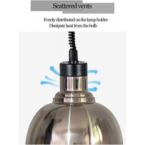 HHTX Chauffe-Plats Professionnel Lampe chauffante pour Buffet Commercial Fournitures de Restauration équipement pour Garder Les Aliments au Chaud lumière Suspendue chauffante pour l'utilisati