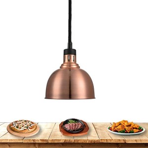 Lampe Chauffante 250W Télescopique Lampe Infrarouge Lampe Cuisine Lustre pour Buffet Chauffant Commercial Lampe de Chauffante des Aliments 250mm Acier Inoxydable