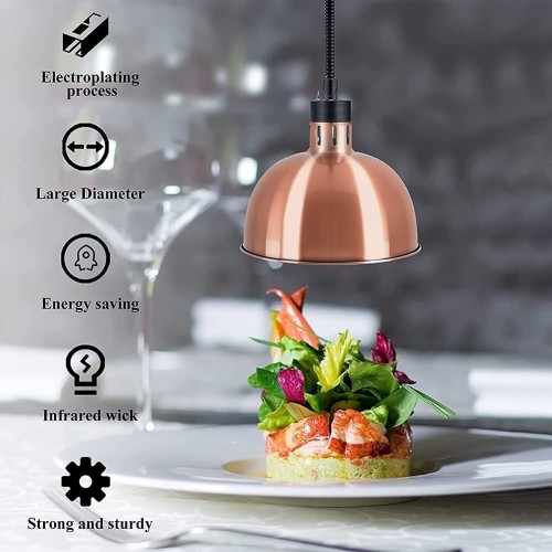WOERD Lampe Chauffe-Plats Portable Lampe Chauffante pour Aliments Éclairage pour Chauffe-Plats avec 250W Ampoule Hauteur Réglable 60 CM à 180 CM pour Buffet De Cuisine De Restaurant