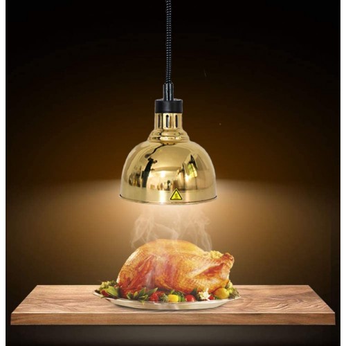 YDDHQ Lampe Chauffante pour Aliments Commercial avec 250w Ampoules et 25cm Abat-Jour de Galvanoplastie Lampe Chauffe-Plats Équipement de Restaurant de Cuisine 4 Couleurs